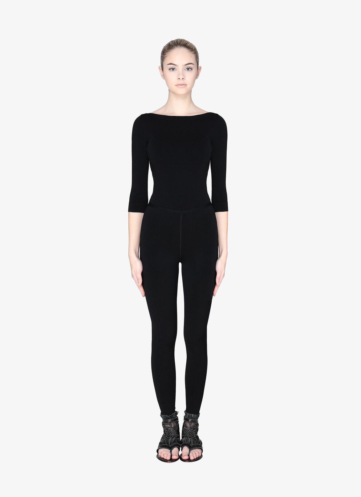Long-Sleeved Bodysuit ALAÏA BLACK LONG-SLEEVED BODYSUIT